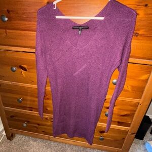 White House Black Market Plum V-Neck Sweater